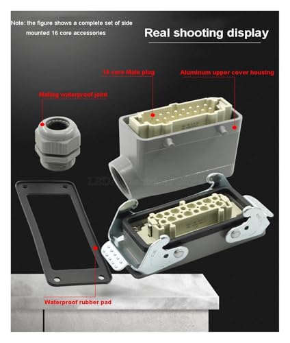 Conector resistente rectangular 16A impermeable beige miniatura 3