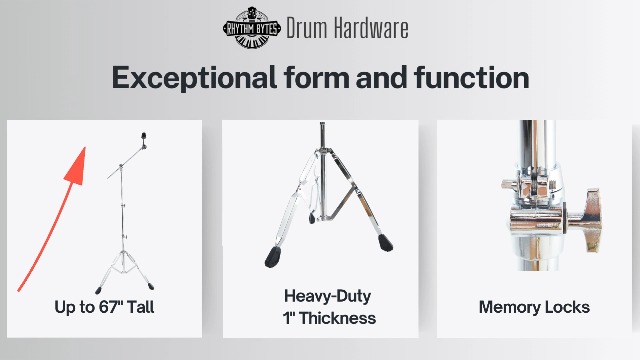 Rhythm Bytes Support Hi-Hat à Double Contreventement, 3 Pieds, Hauteur