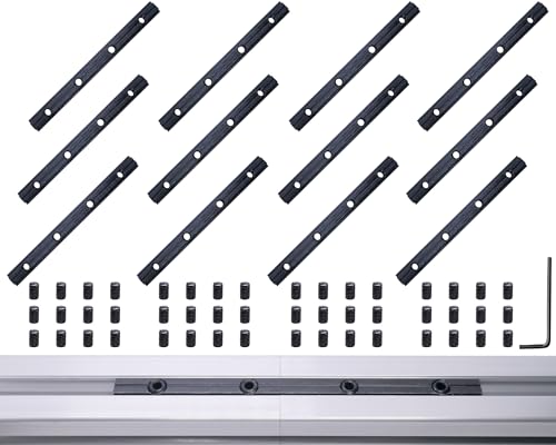 12pcs Black 1010 Series Aluminum Extrusion Straight Line Connector,1010 Extruded Aluminum Hardware Connectors with Screws, for 1010 V Slot T Slot Extrusion Hardware