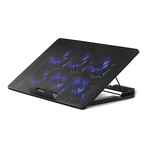 Amazon Basics Support de Refroidissement pour Ordinateur Portable avec 6 Ventilateurs Silencieux, pour Ordinateurs Portables de 12 à 17 po, avec Ports USB-A...