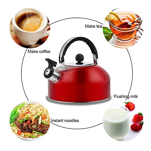 2.5L Whistling Teapot,Stovetop Whistling Tea Kettle With Non-Slip Handle,Stainless Steel Tea Pot,Lightweight Small Tea Kettle For Stove Top,Ergonomic Handle,Fast Boiling Loud Whistle Stovetop For Tea #TOP4