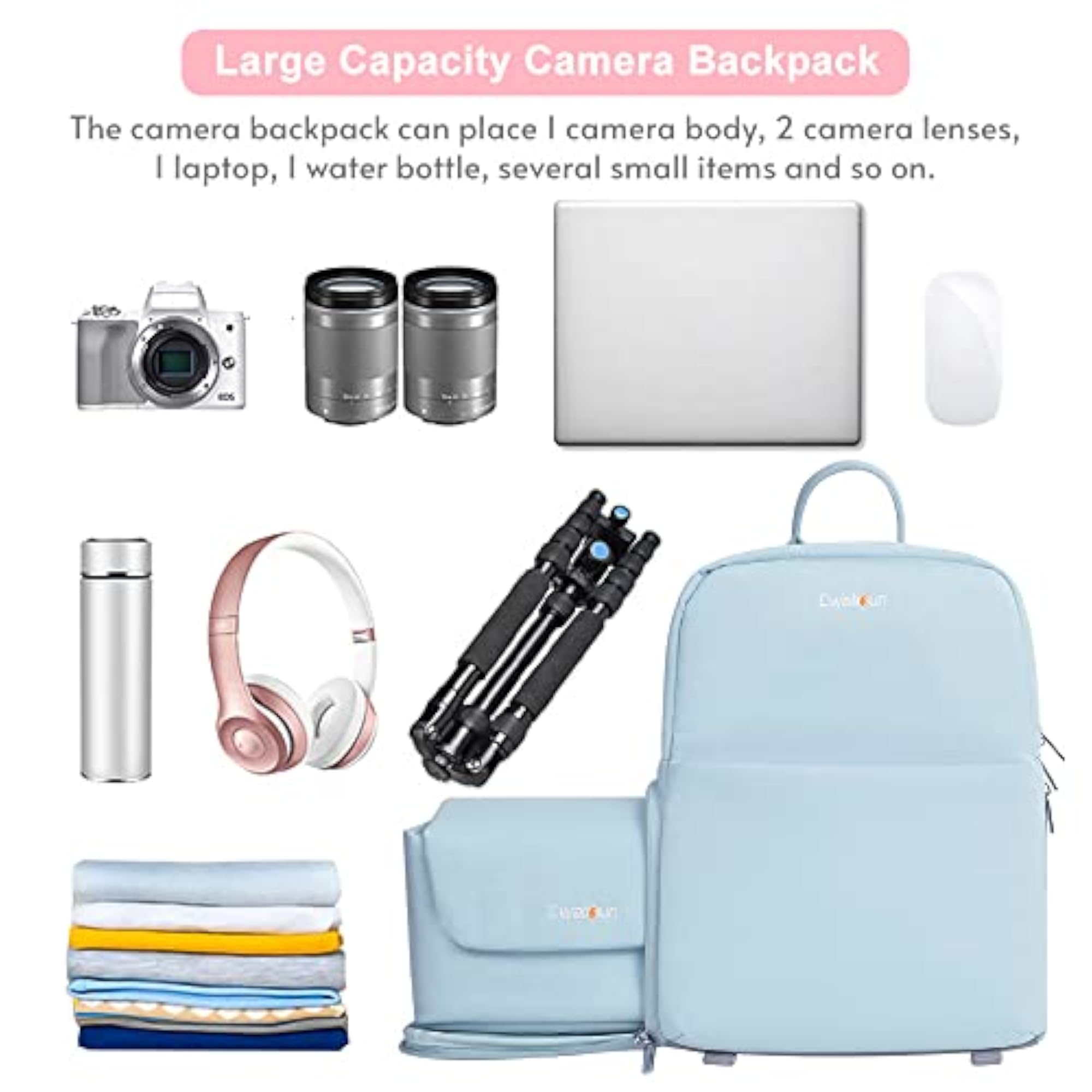 D75 Camera Backpack for Outdoor Photography, Water-Resistant