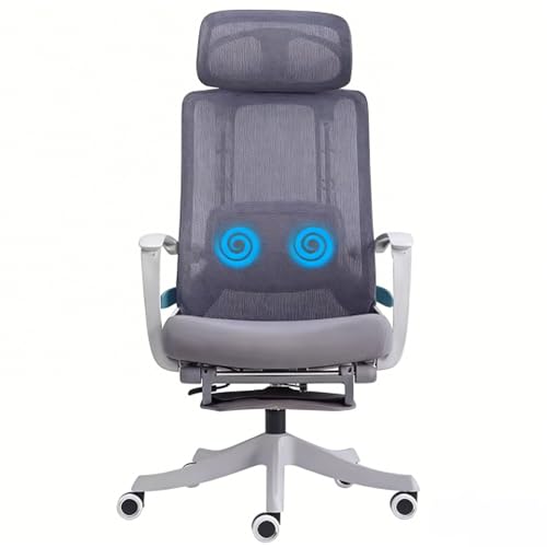 Ergonomic Office Chair with AI Voice Controlled Lumbar Massage & Footrest