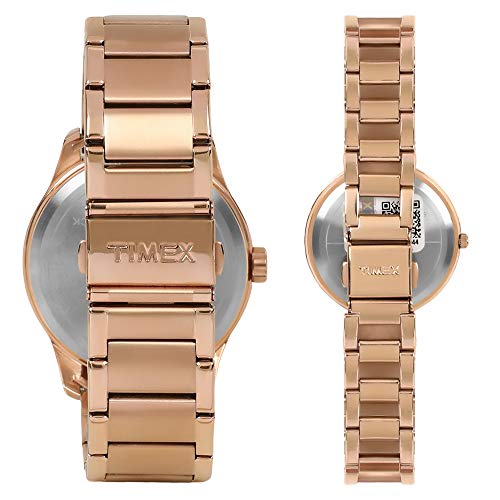 TIMEX Unisex Pair Multifunction Rose Gold Round Dial Watch - TW00PR266 - Image 5