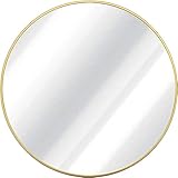 Eruner 48 Inch Round Mirror Large Gold Metal Frame Wall Mirror Oversized Round Mirror Wall-Mounted Mirror Modern Circle Mirror for Bathroom Vanity Mirror for Living Room
