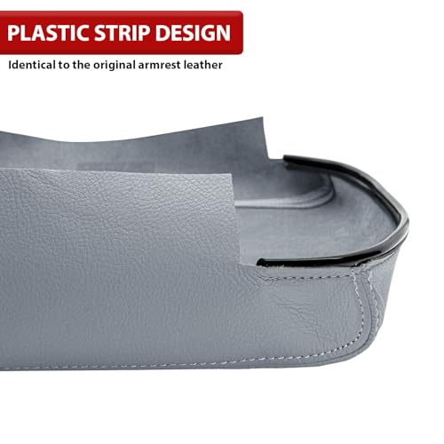 KBH Center Console Armrest Cover Replacement for Dodge Ram 2002 2003 2004 2005 2006 2007 2008, Jump Seat, Vinyl Leather Arm Rest Upholstery, Medium Slate Gray by KBH - Used condition - Image 4