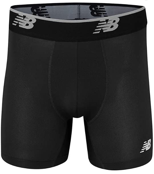 New Balance Men's Mesh 5" No Fly Boxer Brief, Athletic Compression Underwear (3-Pack), Lead/Pigment/Black, 5X-Large4