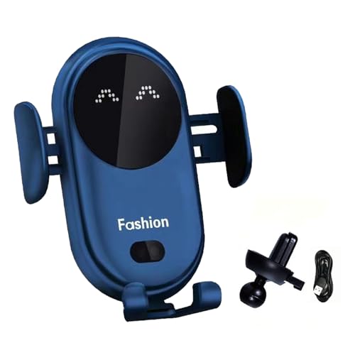 Caricabatterie senza fili e supporto per il telefono Porta Cellulare Auto Qi Caricatore Wireless Auto Auto-Bloccaggio Supporto Telefono Auto Universale per Auto Blu