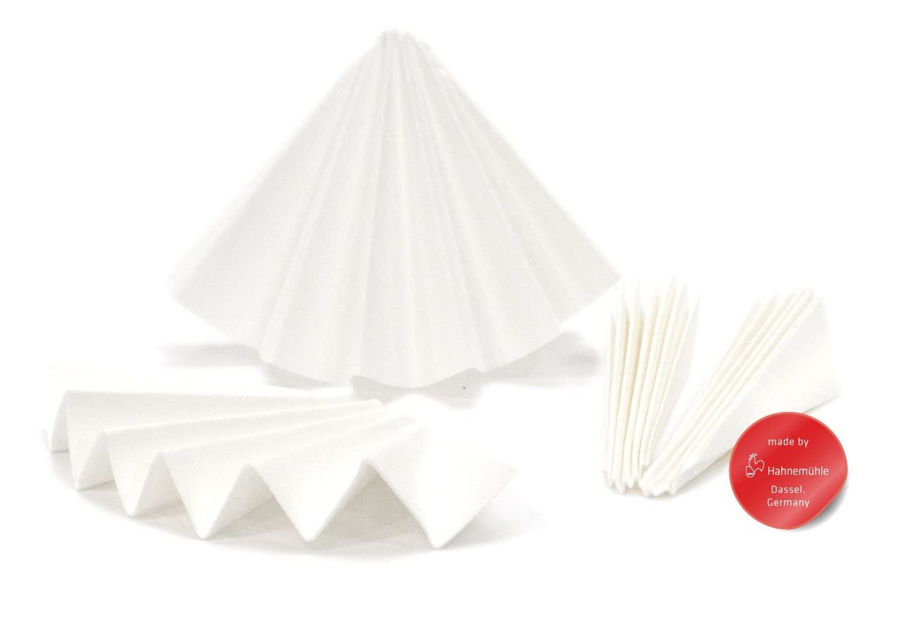 Hahnemühle Lot de 100 feuilles de papier filtre quantitatif plié Grade 595 68 g/m² 4-7 microns Filtration moyenne de rétention des particules – Fournitures de laboratoire rondes blanches de qualité –