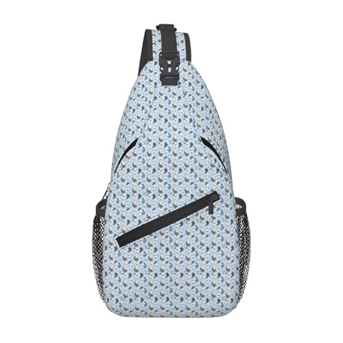 Mochila cruzada para el trabajo o viajes al aire libre con original estampado de chinchillas