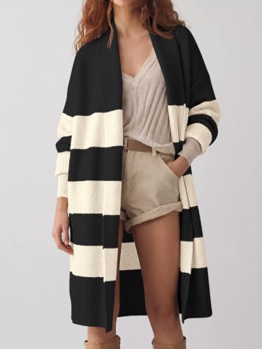 Image of Saodimallsu Womens Long Cardigan Sweaters Chunky Open Front Oversized Slouchy Knit Fall Trendy Coatigan Jackets