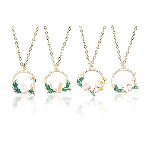 MZYSM Colgante Collar DIY Versión Coreana De Conejo Zanahoria Ardilla Pino Cono...
