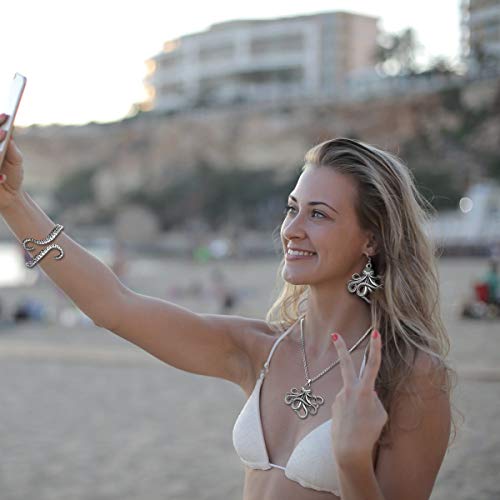 RechicGu Octopus Jewelry Set Sea Creature Kraken Tentacle Necklace Earrings Bangle Anklet Bracelet Nature Pack Fisherman Fish Gift3