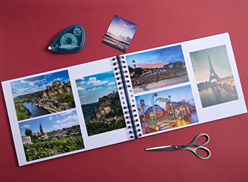 Exacompta - Ref 15131E - French'class Spiral Bound Photo Album - 150 Photos - 50 White Pages - Size 32 X 22 Cm - Blue Cover In Laminated Paper With Elastic Closure #TOP5