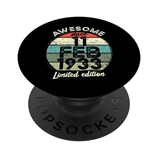 Camiseta de cumpleaños 90 años 11 febrero 1933 90 cumpleaños PopSockets PopGrip Intercambiable