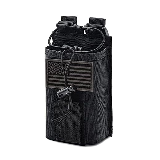 YEZEJUN Molle Radio Pouch Holster Tactical Holder Duty Belt Accessories Military Heavy Bag for Two Ways Walkie Talkies Adjustable Storage with 1 Pack Patch