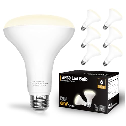 Image of DAYBETTER BR30 LED Light Bulbs Indoor Flood Light, 6 Pack 4000K Neutral White LED Bulb 65W Equivalent, Dimmable, E26 Base, 800LM, Recessed Can Bulb for Living Room Bedroom Dining Room Bathroom