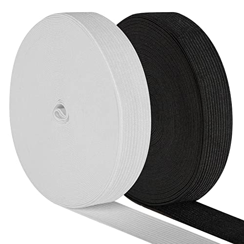 Dya Elastic Bands For Sewing 0.6 Inch X 24 Yards Knit Elastic Spool High Elasticity, Total 2 Roll, 12 Yards/Roll (Black And White,0.6 Inch) 0.6 Inch X12 Yard X 2 #TOP5