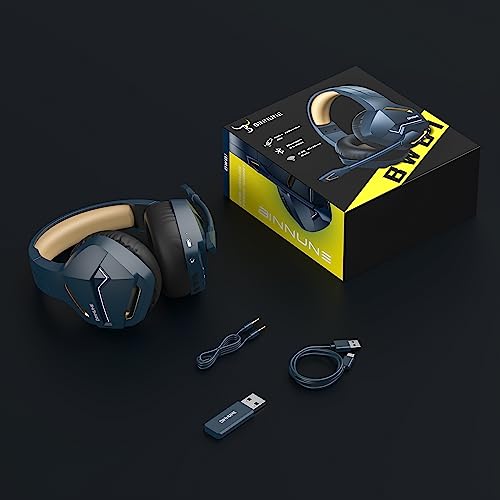 Binnune BW01 Wireless Gaming Headset With Microphone For Pc Ps4 Ps5, 2.4G Wireless Bluetooth Usb Gamer Headphones With Mic For Laptop Computer, Gold thumb #6