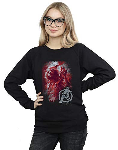 Marvel Women's Avengers Endgame Rocket Brushed Sweatshirt Black Medium