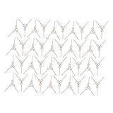 Aexit 40Pcs Chromium Lighting fixtures and controls Tone Chandelier Connector Trident Clip for Fastening Crystal