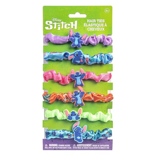 Stitch 6 Piece Hair Scrunchie Set Hair Accessories for Girls School Rewards Party Favors Stocking Stuffer Birthday Gift Spa Days Makeovers Ages 3 and up by Townley Girl