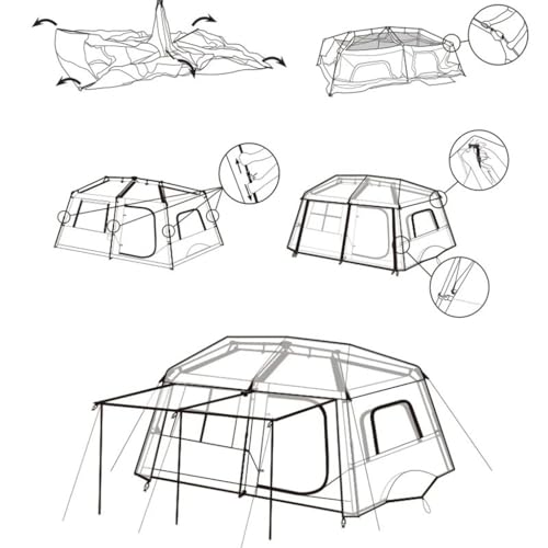 Carpa automática para camping exterior 2 habitaciones 1 hall miniatura 6