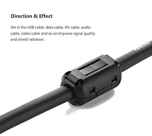 Mflying 40Pcs Clip-On Ferrite Magnetic Ring Core Rfi Emi Noise Suppressor Cable Clip For 3.5Mm / 5Mm / 7Mm / 9Mm / 13Mm Dia, 8Pcs Each #TOP6