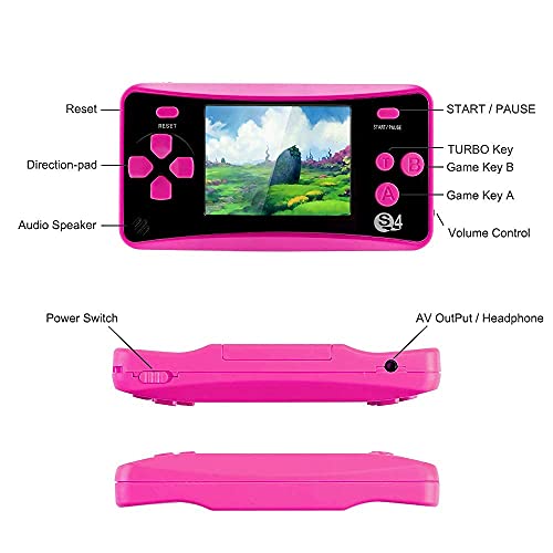 Handheld Game Console For Children Ages 4-12, Built-In 182 Retro Classic Games 2.5" Lcd Screen Portable 8 Bit Tv Output Video Game Player Best Birthday Gift For Girls -Red #TOP1