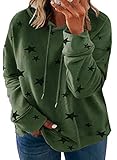 AlvaQ Women Striped Hoodies Sweatshirt Colorblock Pullover Tunics Hooded Shirts Plus Size Green 5x