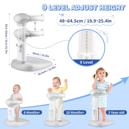 Image of Baby Shower Stand, Adjustable Anti-Slip Baby Shower Standing Support, Soporte para Banera de Bebe, Ideal Gift for Infants 8-36 Months (Grey)