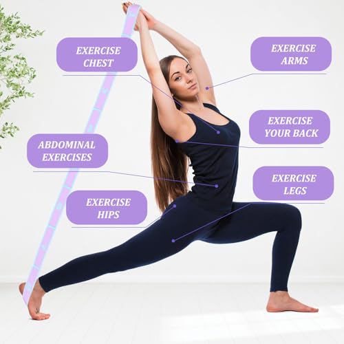 HJZHII Yoga Stretching Band mit 8 Schleifen,Yoga Stretching Strap,Fitnessbänder Band Fitness Stretchband mit Schlaufen Stretch Gurt Hochelastischer Gymnastikband Upgrade Erweitern Spannband green