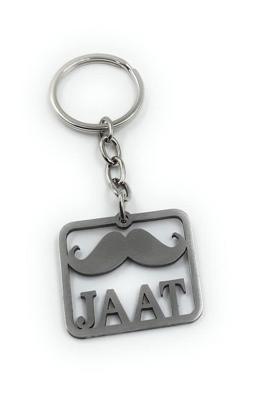 MFH Jaat Moustache Metal Keychain and Keyring (Grey)-image-42
