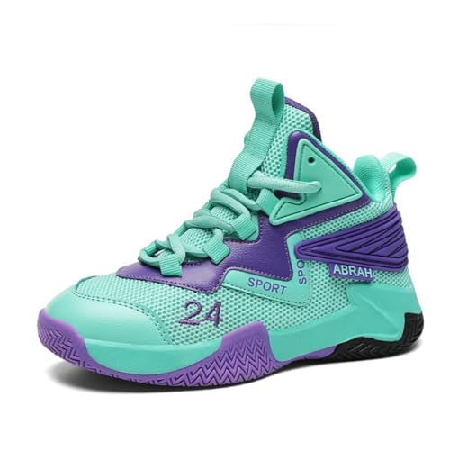 CZHIHANEG Jungen Basketball Schuh Mädchen Basketball Kinder Basketball SchuhTrainer Komfort High Top Schuhe für Jungen Mädchen Atmungsaktive Turnschuhe Anti-Rutsch
