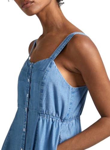 Pepe Jeans Para Mujer. PL953483 Vestido Edith Azul (S), Casual, Sin Mangas / Tirantes, Lyocell, Sostenible - 3
