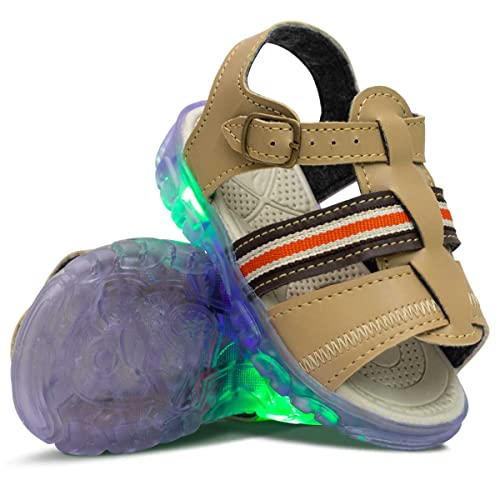 Sandalia Papete Masculina Infantil Menino Nº 20 Ao 26 Moda Led 15.06i (Areia, br_footwear_size_syste