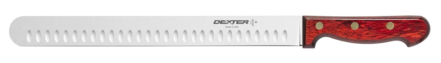 Dexter-Russell 13032 Roast Slicer, 12" Duo-Edge High Carbon Stain-Free Steel Blade, Black Alloy Handle, Connoisseur Series, NSF Certified, Meat Carving Knife, Kitchen Slicing Tool, Made in USA