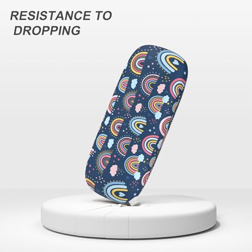 Image of Eyeglasses Case, Portable Hard Shell Protective Case for Glasses, Eyeglass Holder Box for Women with Cleaning Cloth