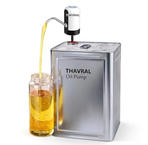 Image of Automatic Oil Pump, Rechargeable Electric Oil Dispenser for Cooking Oil & Oil Tins, One Touch Operation, Stainless Steel Spout, Auto Stop (Steel Spout)