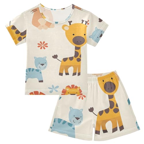 Summer Pajama Set Clever Animals, Short Sleeve Sleepwear Nightwear