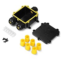 Zacfton Abzweigdose IP68 Wasserdicht Kabelverbinder, Größere 3-Wege-Verbindungsdose, M25 Kabelverschraubung Ø 4mm-14mm, ABS + PVC (1 Stück, Schwarz) – Ansicht 6