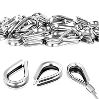 Drahtseil Kauschen 30 Stück Kausche 4mm Edelstahl Kabelkausche Drahtkauschen, Drahtseilkauschen für Drahtseil, Seilkausche, Kauschen Seil-Öse für Draht, Stahlseil, Edelstahlseil, Forstseil