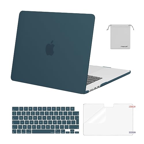 MOSISO Scratch-Resistant Case Compatible with MacBook Air 15 inch M5 M4 M3 M2 2026-2023 A3448 A3241 A3114 A2941,Protective Hard Shell Laptop Cover Keyboard Skin&Screen Film&Pouch