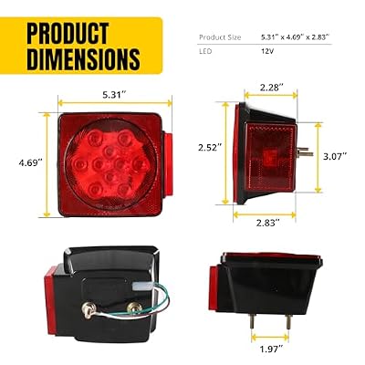MAXXHAUL 70460 12V LED Trailer Tail Lights (Turn/Stop/Signal-Left/Right-DOT Compliant)