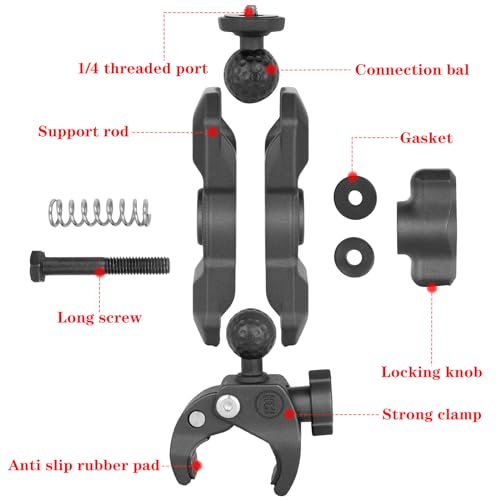 Support de moto pour caméras d'action avec fixation guidon en silicone - 6