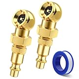 Hrwfnty 2 Pack Excellent Ball Foot Air Chuck Set, Portable Tire Chuck, 1/4' NPT Closed Flow Tire Inflator Nozzle with Quick Connect, for Air Compressor Attachments, Tire Inflator Gauge