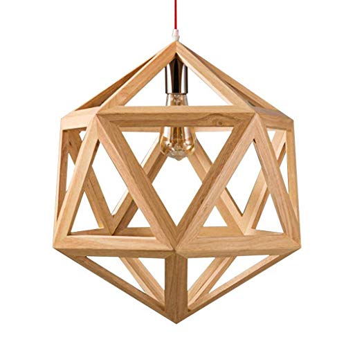 Lustre en bois artisanal en bambou tressé main pour salon élégant