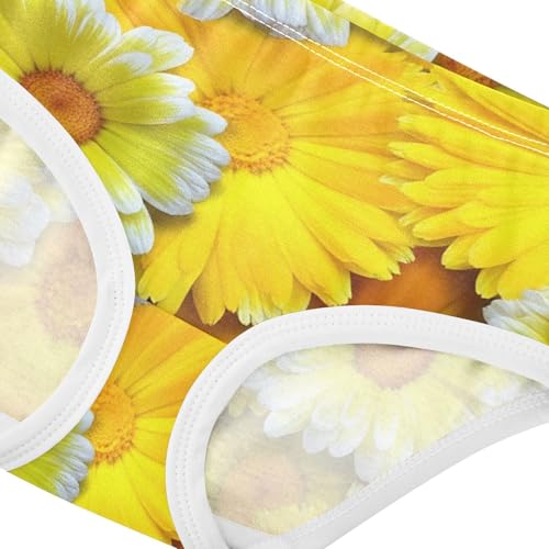 Yellow Calendula Flowers Toddler Underwear Floral 2t Cotton Panties for Girl Cartoon Briefs Girls Undies4