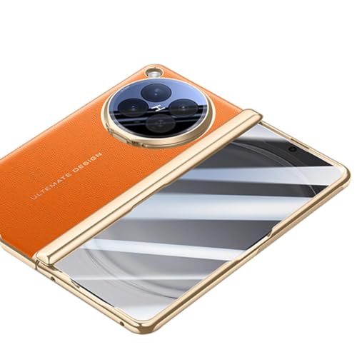 Étui Oppo Find N6 orange en cuir de luxe avec support photo pratique