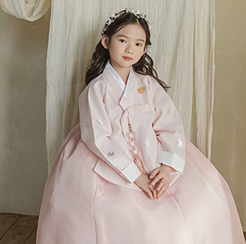 Pink Coral Dangui Girl Hanbok for 100days~15y/o Korean Dress Baby Kids Hanbok Dol Baekil3